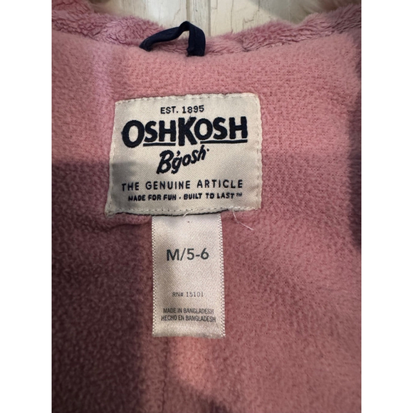 Girls OshKosh B'gosh Winter Jacket M (5-6) Blue Pink hood - Picture 10 of 10